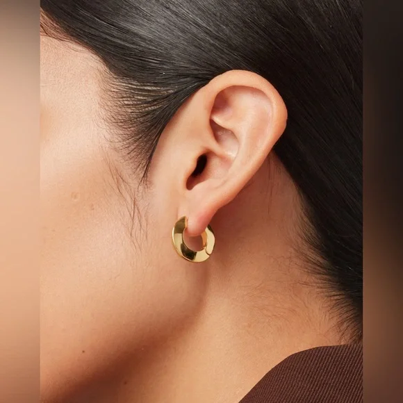 JENNY BIRD Toni Hinged Hoop Earrings - Small, Gold, BRAND NEW, $110 - Picture 3 of 9